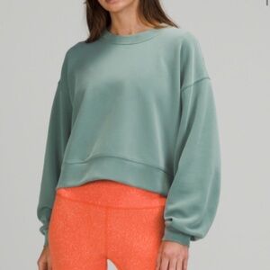 Lululemon Perfectly Oversized Cropped Crew *Softstreme Tidewater Teal